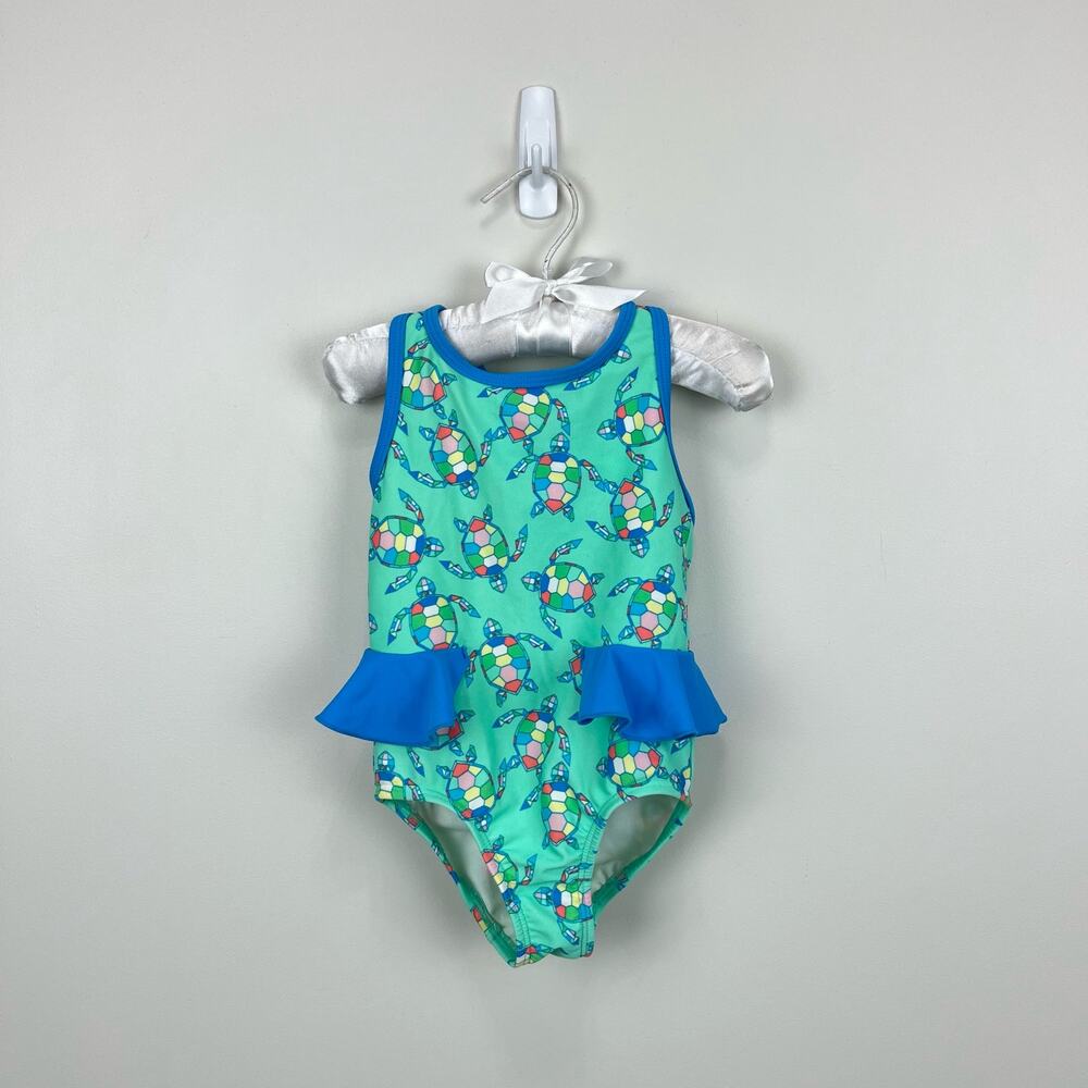 L.L. Bean Girls Ruffle Turtle Bathing Suit 2T - Picture 1 of 8